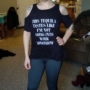 Cold shoulder graphic tee